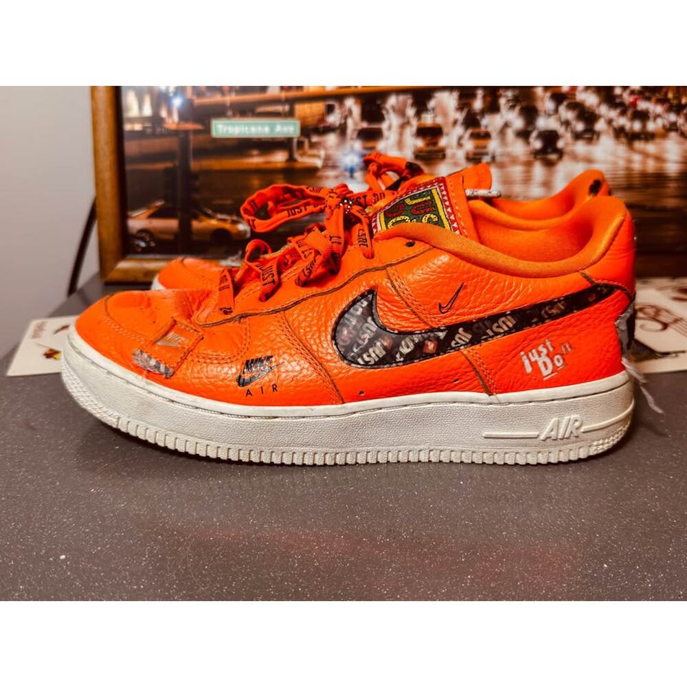 Nike Air Force 1 Low GS Just Do It Total Orange Black AO3977-800 5.5Y Women’s 7